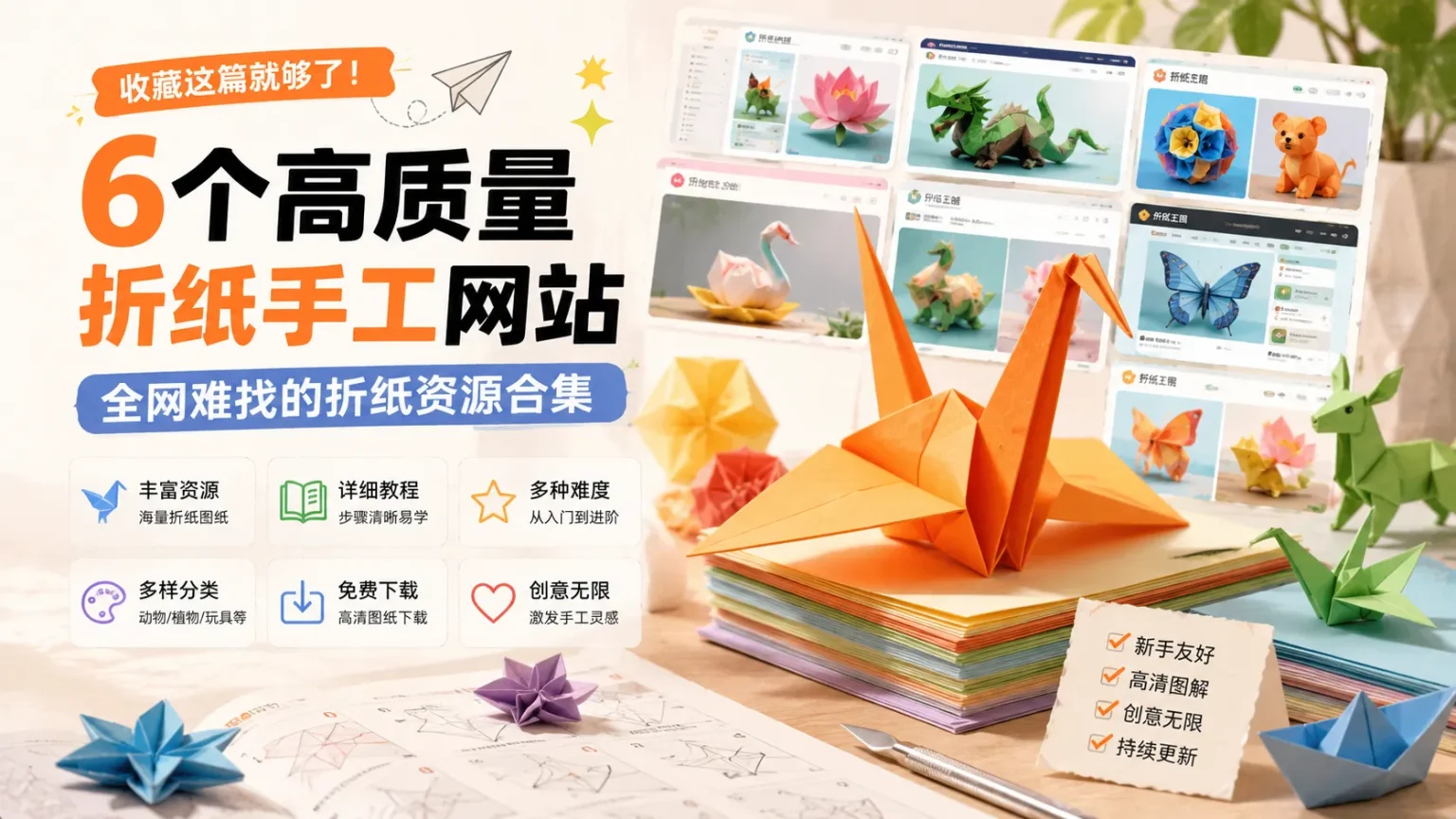 6个高质量折纸手工网站，全网难找的折纸资源合集