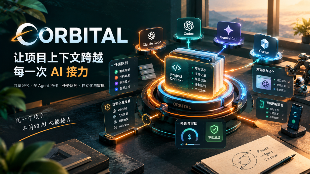 Orbital — 让 Claude Code、Codex 轮流接手同一个项目，上下文存本地